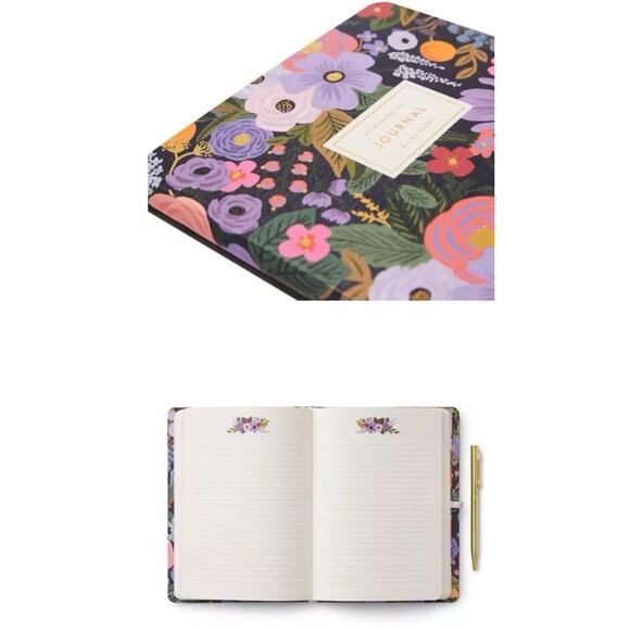 RIFLE PAPER CO. Journal with Gold Pen in Violet Garden Party New Purple - Picture 4 of 10